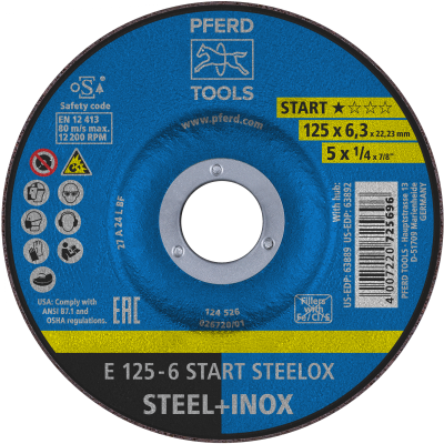 5x1/4x7/8 AO T-27 START INOX SteelOX Grinding Wheel (10/box)